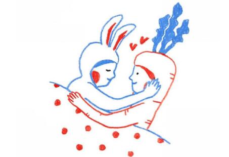 拥抱的情侣卡通图